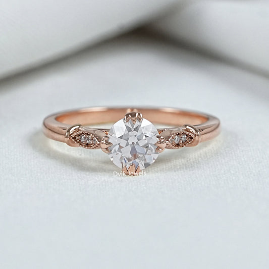 Old European Cut Round Lab Diamond Accent Ring