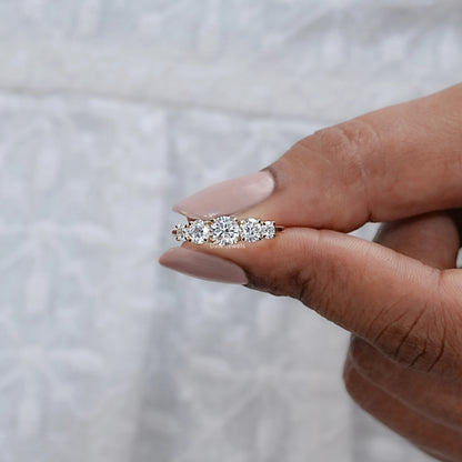 Brilliant Cut Round Diamond Five Stone Ring