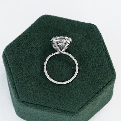 8 CT Round Cut Lab Grown Diamond Accent Set Ring