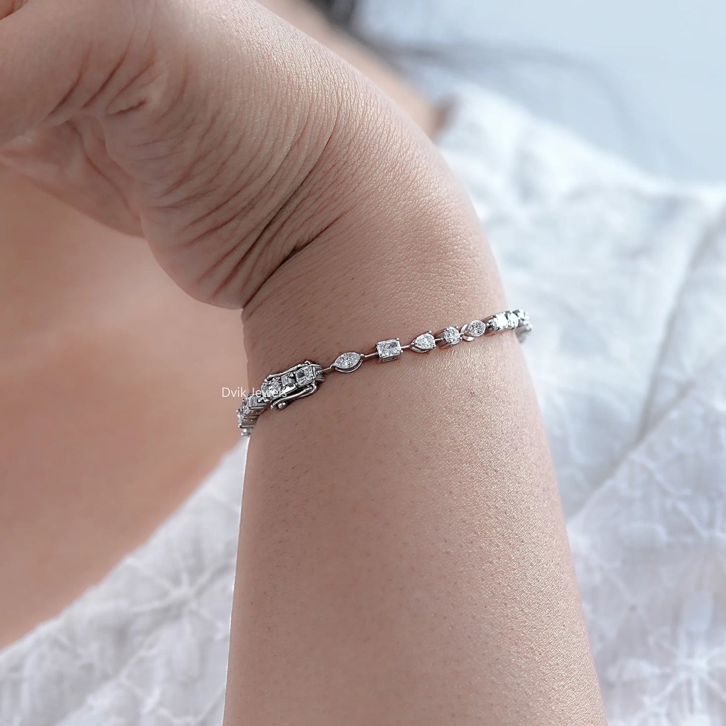 Multi shape Lab Diamond Tennis Bracelet