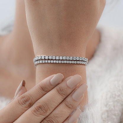 Lab Grown Round Cut Diamond Tennis Bracelet