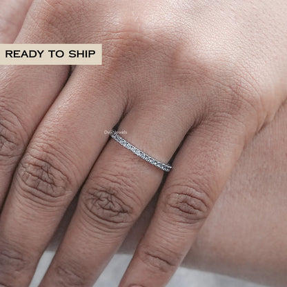 Minimalist Round Diamond Half Eternity Band