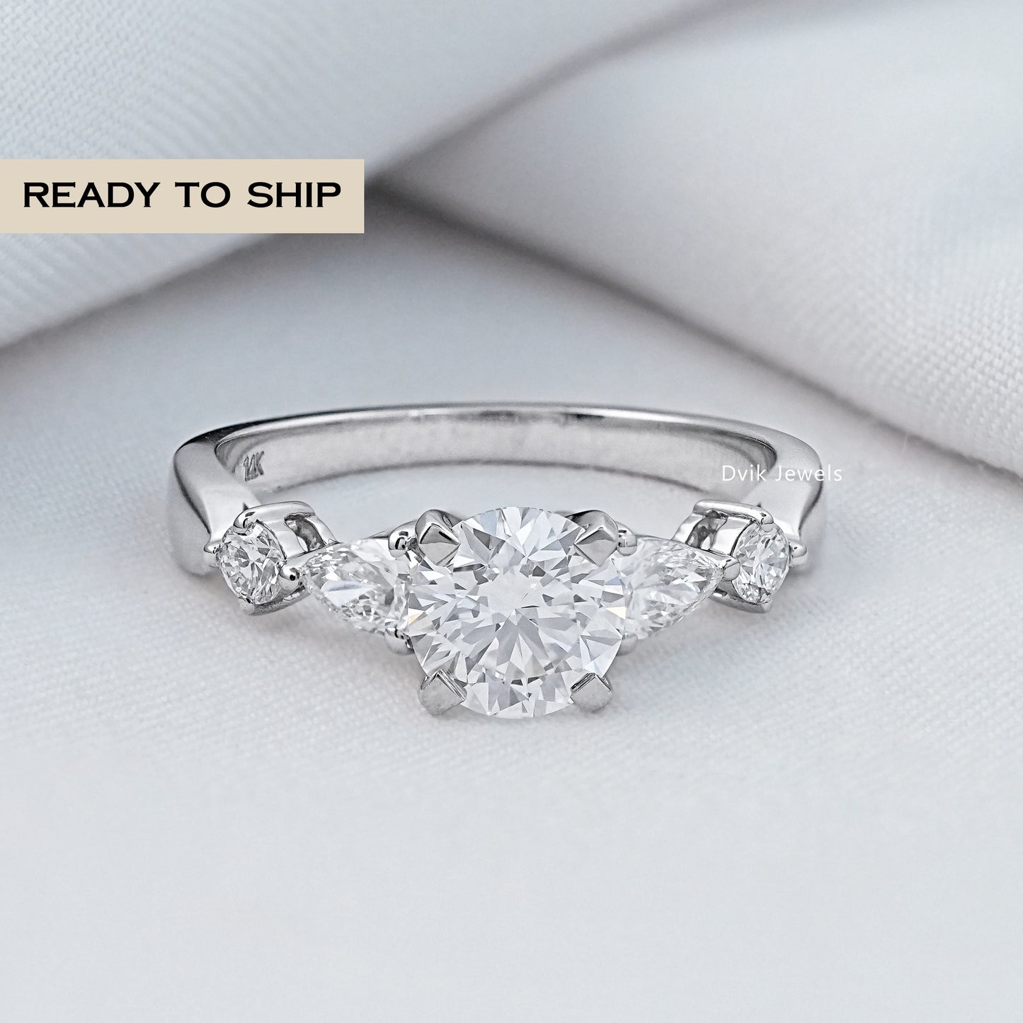 Round Cut Five Stone Engagement Ring Ring