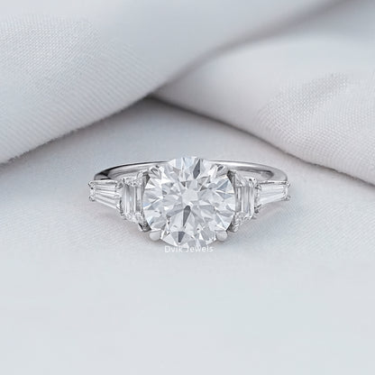 Trapezoid And Tapered Baguette Lab Diamond Five Stone Ring