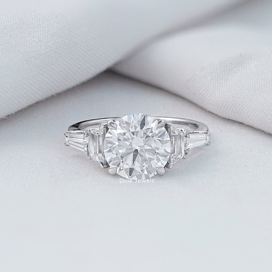 Trapezoid And Tapered Baguette Lab Diamond Five Stone Ring