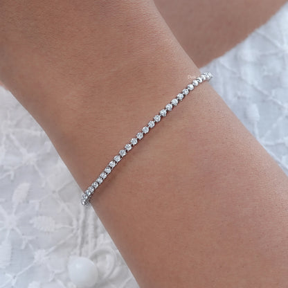 Round Lab Grown Diamond Tennis Bracelet