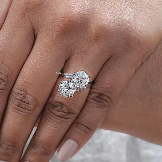 Round Cut Lab Diamond Bypass Anniversary Ring