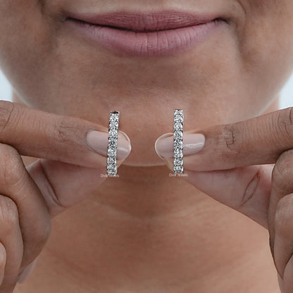 Round Cut Lab Diamond Hoop Earrings