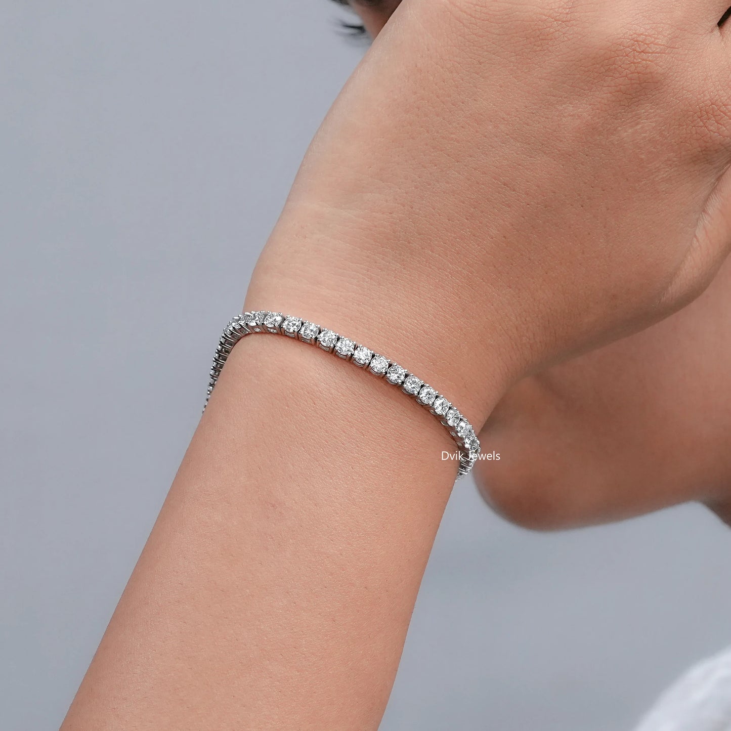 Round Lab Diamond Tennis Bracelet