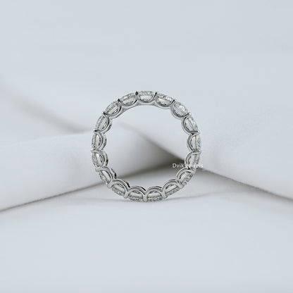 Round Lab Diamond Eternity Wedding Band Ring