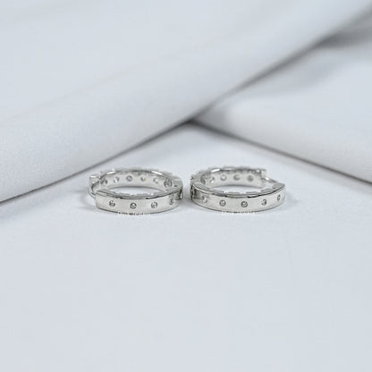 Back view of personalized hoop earrings showing the solid metal finish and smooth curved design.