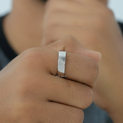 Round Cut Lab Diamond Men's Band