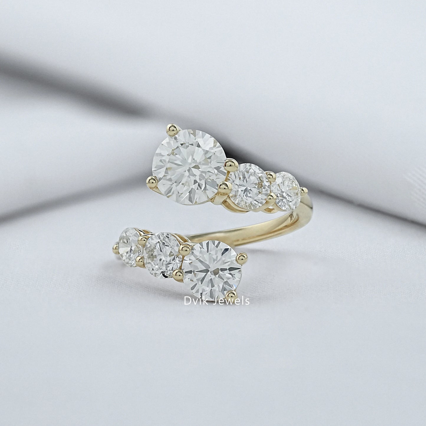 Round Cut Lab Diamond Open Wrap Ring