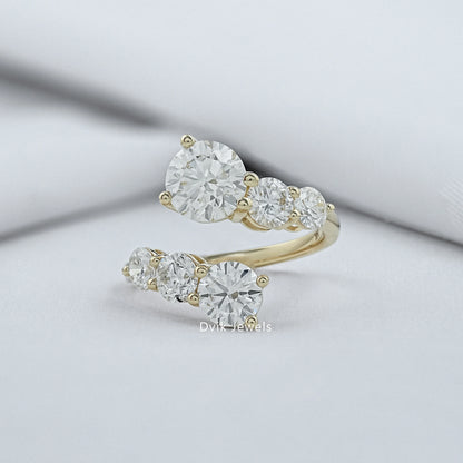Round Cut Lab Diamond Open Wrap Ring