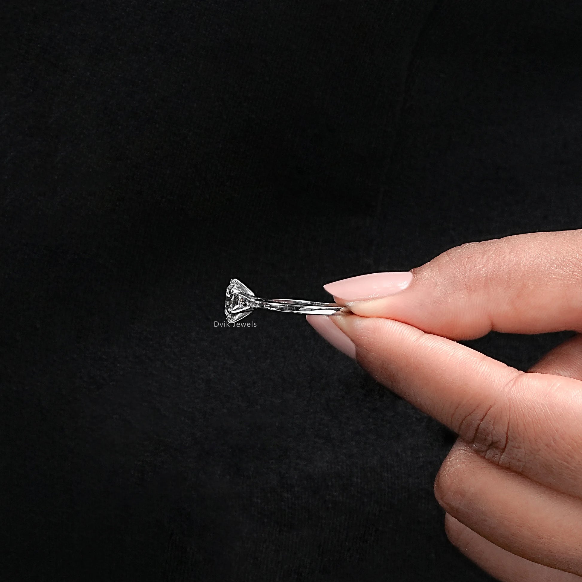 Round Lab Diamond Solitaire Ring Ring