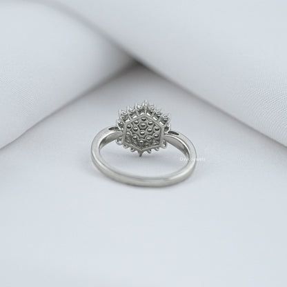 Round Cut Lab Diamond Floral Cluster Ring Ring