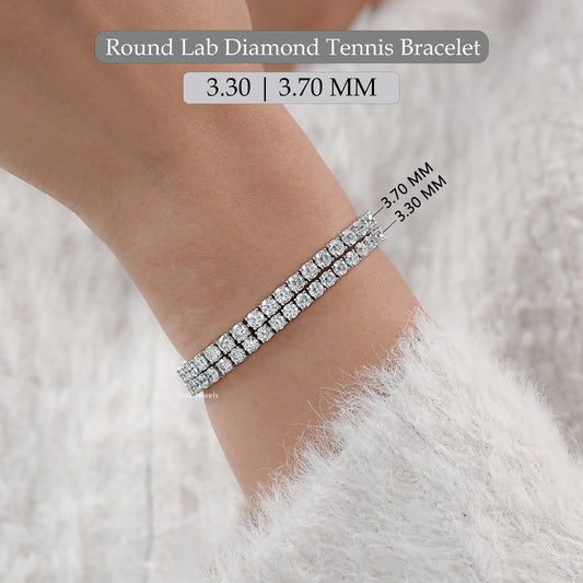 Brilliant Cut Round Lab Diamond Tennis Bracelet