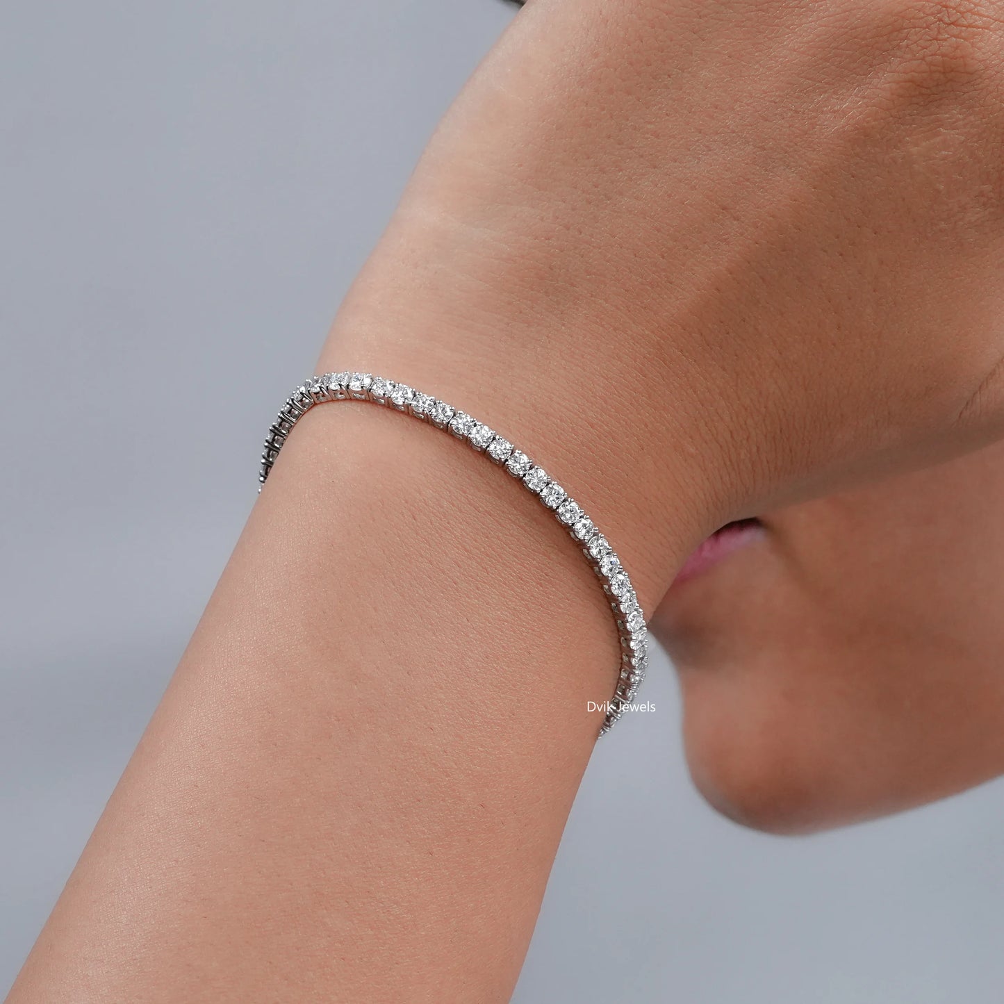 Elegant Round Lab Diamond Tennis Bracelet