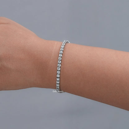 Round Lab Diamond Tennis Bracelet