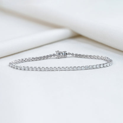 Round Lab Grown Diamond Tennis Bracelet