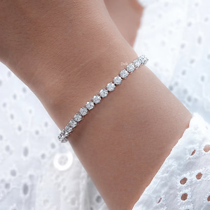 Brilliant Round Cut Lab Diamond Tennis Bracelet