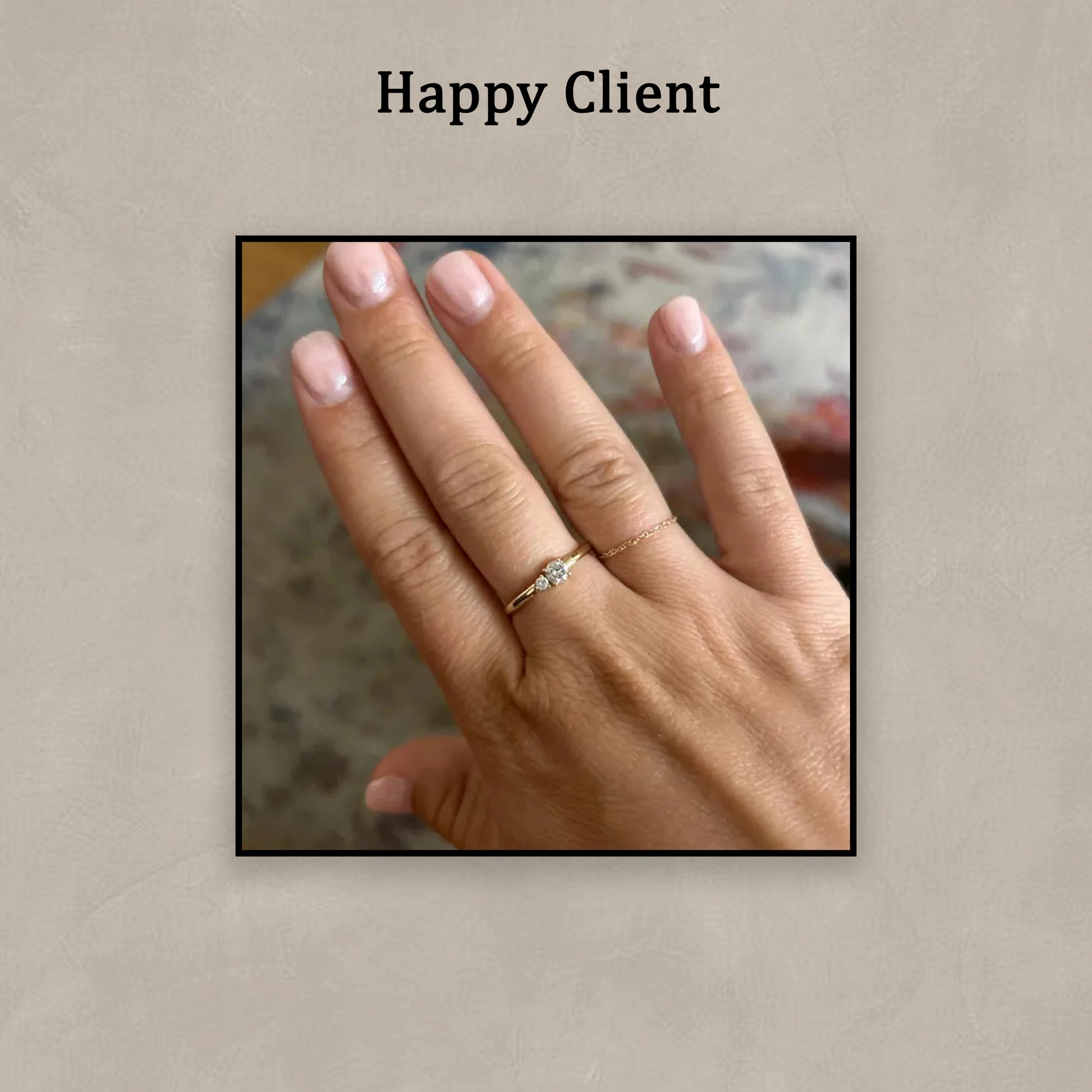 Round Cut Lab Diamond Two Stone Dainty Ring Ring