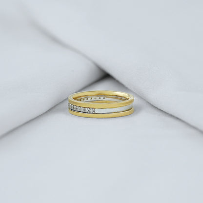 Round Cut Lab Grown Diamond Two Tone Men's Band Band