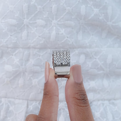 Round Cut Lab Diamond Pave Wedding Band