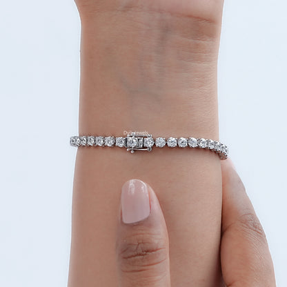 Round Cut Lab Grown Diamond Tennis Bracelet