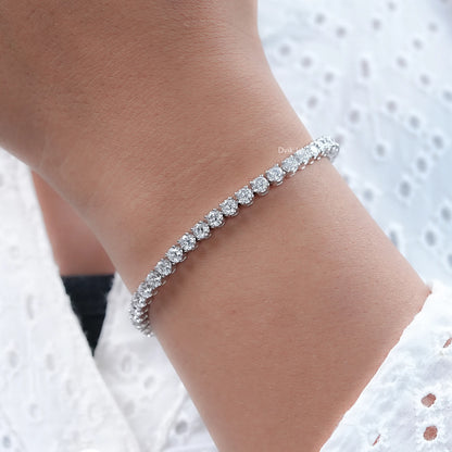 Round Cut Lab Grown Diamond Tennis Bracelet