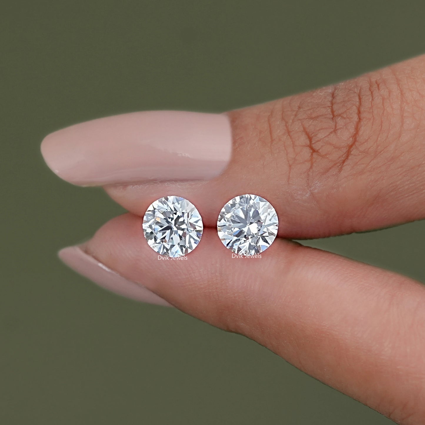 Round Cut Lab Diamond Matching Pair