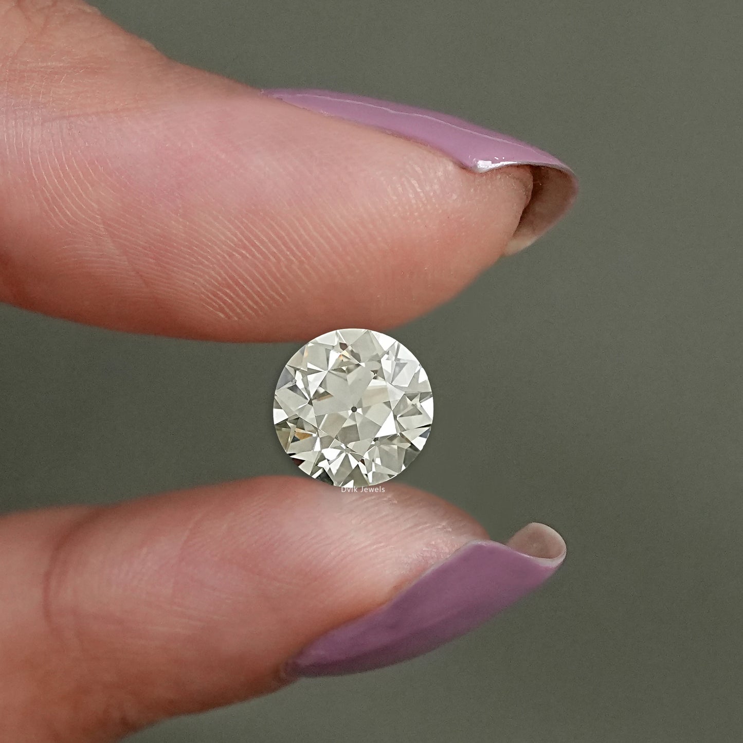 Flower Pattern Old European Round Cut Loose Diamond