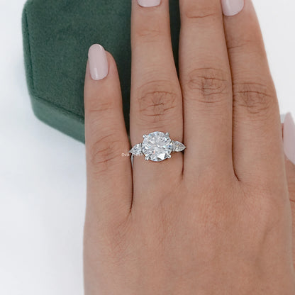 4 CT Round Cut Lab Diamond Three Stone Ring