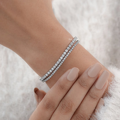 Round Cut Lab Grown Diamond Bracelet