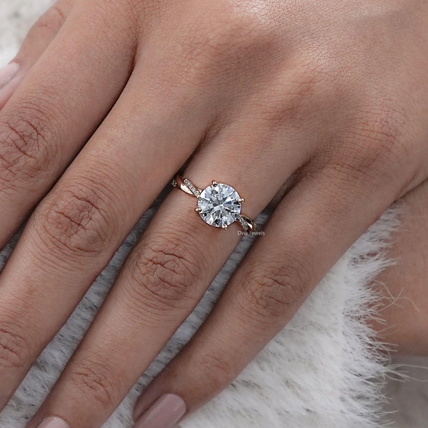 Twisted Round Lab Diamond Wedding Ring