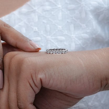 Round Lab Diamond Eternity Wedding Band