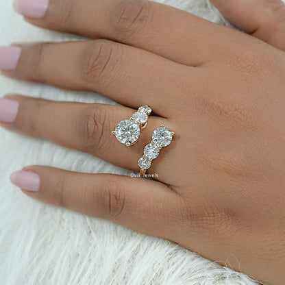 Round Cut Lab Diamond Open Wrap Ring