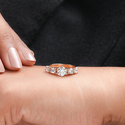 Five Stone Round Lab Grown Diamond Engagement  Ring