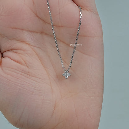 Round Diamond Floral Style Minimalist Pendant Pendant