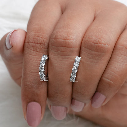 Round Lab Diamond Dainty Hoop Earrings