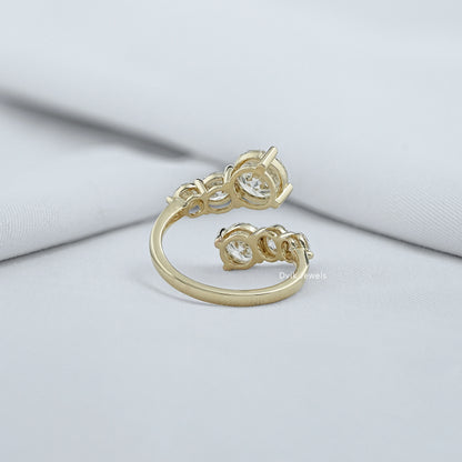 Round Cut Lab Diamond Open Wrap Ring