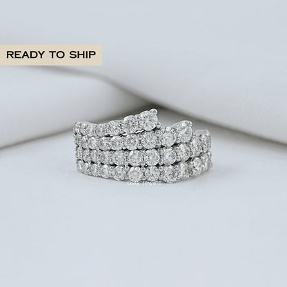 Round Diamond Pave Half Eternity Band