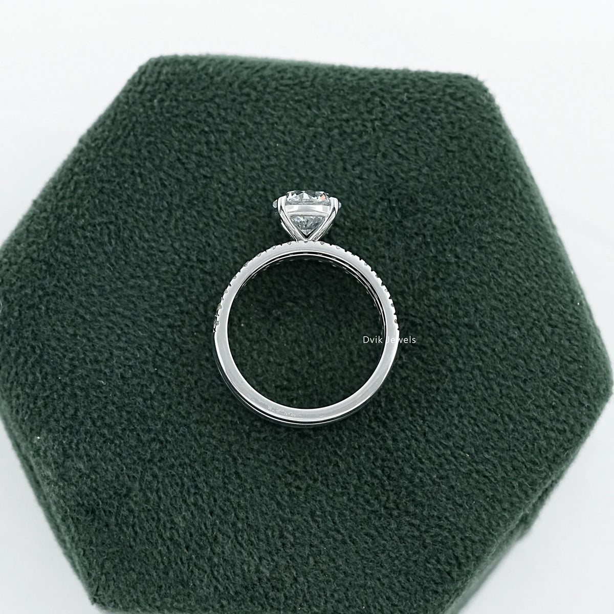 Round Diamond Solitaire Accent Bridal Ring Set Bridal Ring Set