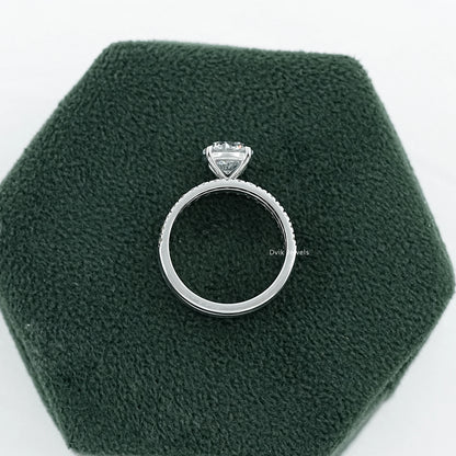 Round Diamond Solitaire Accent Bridal Ring Set Bridal Ring Set