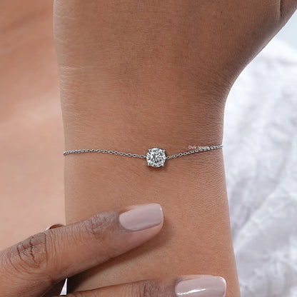 Lab Diamond Round Cut Solitaire Bracelet