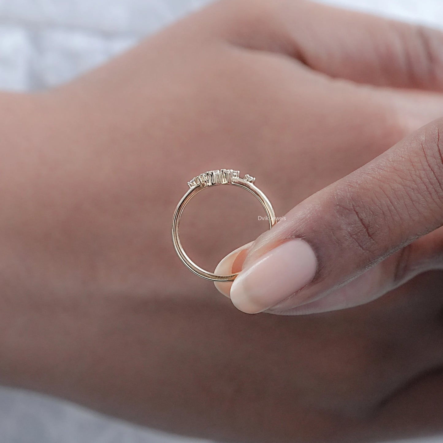 Minimalist Round Diamond Dainty Ring