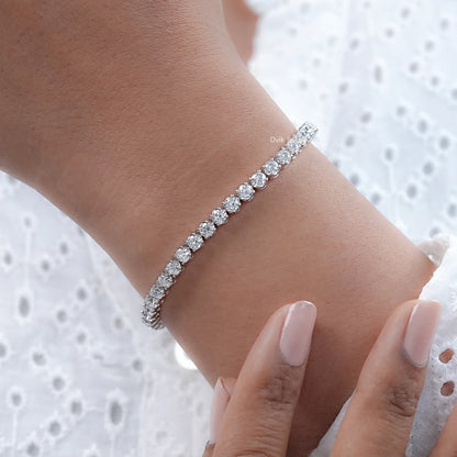 Round Cut Lab Grown Diamond Tennis Bracelet