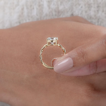 Twisted Round Lab Diamond Wedding Ring