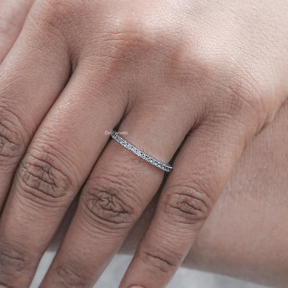 Minimalist Round Diamond Half Eternity Band