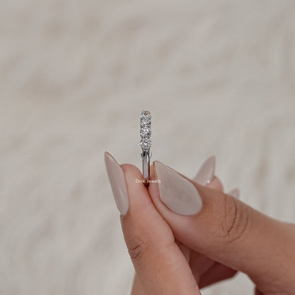 Round Lab Diamond Half Eternity Band Band